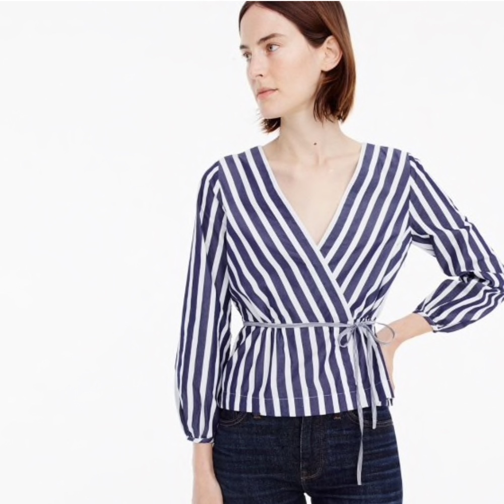 NWT J. Crew Tall Faux Wrap Top, Size 16 - Picture 2 of 4